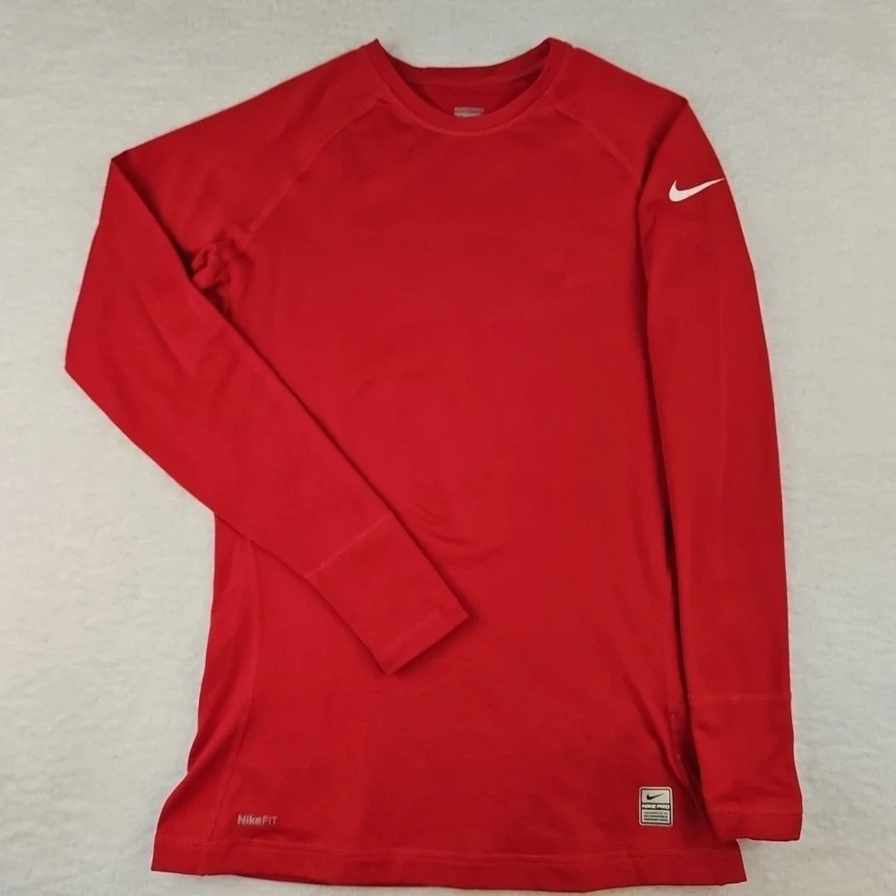 Nike Pro Shirt Womens Large Fuchsia Long Sleeve‎ Compression Dri-FIT